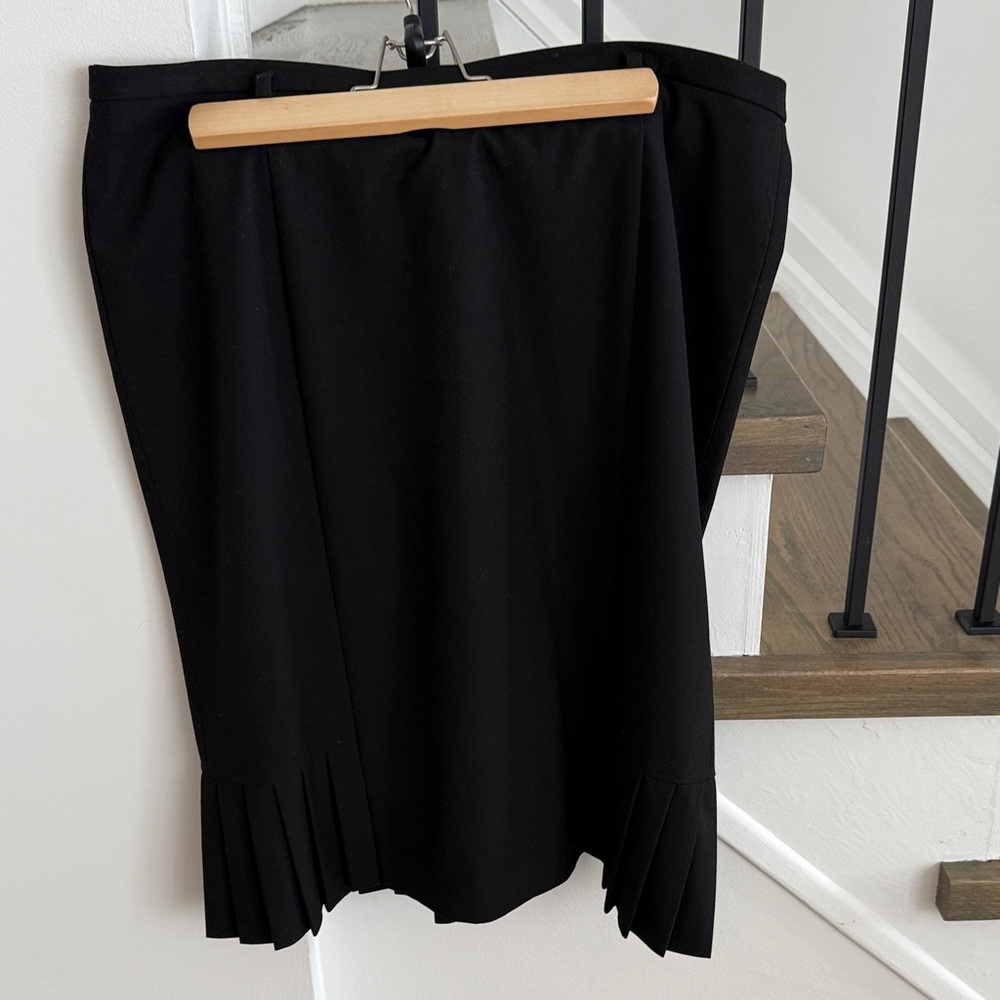Talbots Black Pencil Skirt with Pleated Hem